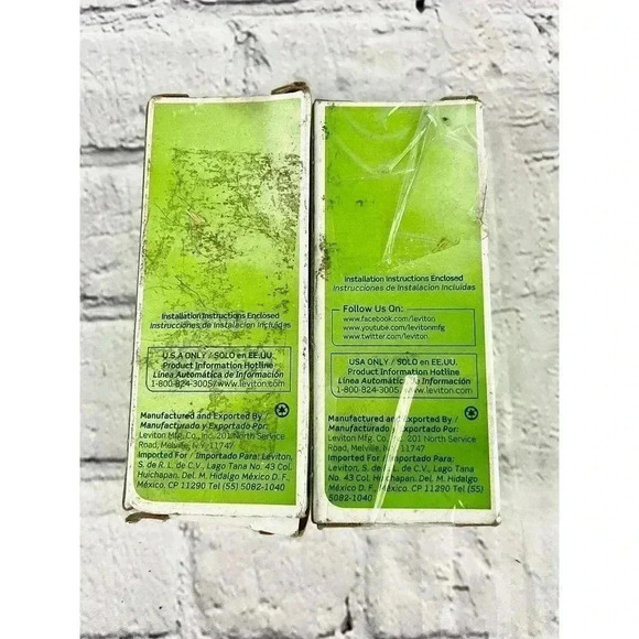 2 PACK Leviton Decora Plus Rocker White Light Switch NEW - Picture 6 of 6